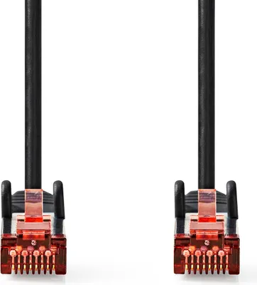 Image de Câble réseau CAT6 | RJ45 Male | RJ45 Male | S/FTP | 1.50 m | Rond | LSZH | Noir | Label