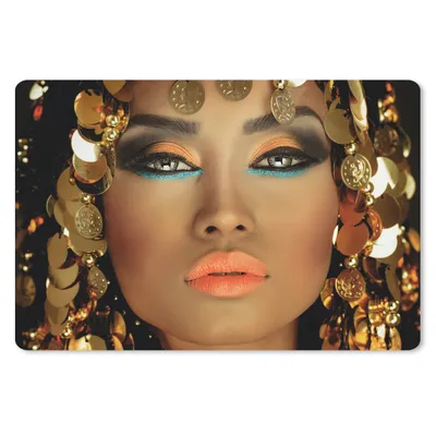 Produktbild von MuchoWow® Mauspad Mousepad Frau - Kleopatra - Gold - Schmuck - Make-up - Luxus 27x18 cm - Mousepads - Maus Mat - Pad - Mausunterlage - Büroartikel - Desk Matten
