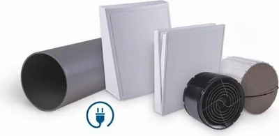 Produktbild von Pluggit iconVent 175 – Basis Komplettset mit Außen- und Innenblende Kunststoff - ICV175K