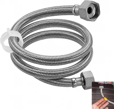 Productafbeelding van RVS Flexibele Slang - Pantserlang 1-2 inch - 304 RVS Wateraansluiting Verlengstuk - Aansluitslang voor Kraan en Mengkraan