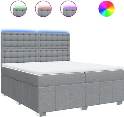 Produktbild von vidaXL Boxspringbett mit Matratze Hellgrau 200x200 cm Stoff