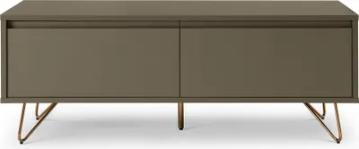 Produktbild von SalesFever Lowboard aus MDF | 1 Schublade und 1 Klappfach | Beine Metall mit Messinglegierung | B 120 x T 40 x H 45 cm | grau