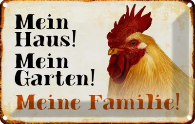 Produktbild von vianmo Blechschild 20x30 cm Tiere Huhn mein Haus Garten Familie Tier Haustier