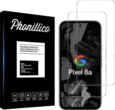 Produktbild von Hartglas für Google Pixel 8a [2 Stück] Displayschutzfolie Screen Protector Film Anti-Kratzer Glas Resistant Phonillico®