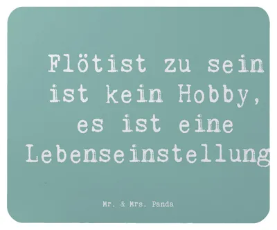 Produktbild von Mr. & Mrs. Panda Mousepad Spruch Flöte Lebensgefühl - Meeresbrise - Geschenk, Melodien, Mauspad, mousematte, Musik, Instrument, Musiker, Mouse Pad, Orchester, pc, Lernen