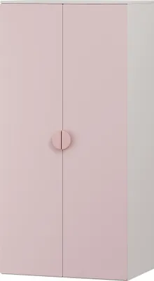 Produktbild von Kinderkleiderschrank 'Sandnes' mit 2 Türen 123 x 60 x 40 cm Weiß/Rosa