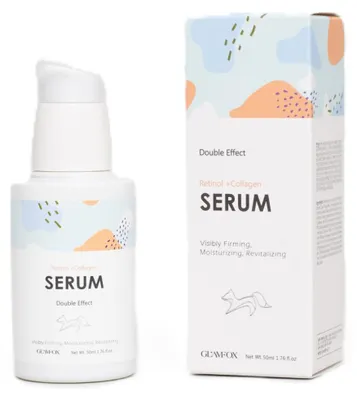 Produktbild von Glamfox, Double Effect, Kollagen, straffend und feuchtigkeitsspendend, tä glich, Serum, fü r Gesicht, 50 ml