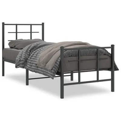 Obrázek produktu pro Postel s čelem a nohou kovová 75x190 cm