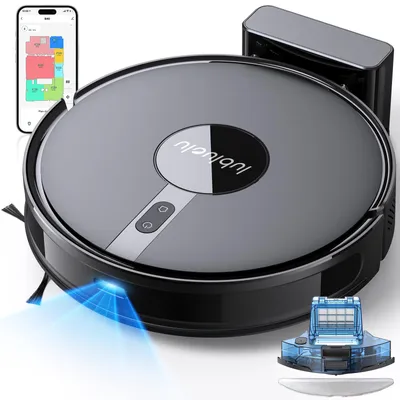 Image de Aspirateur-balai robotisé Lubluelu B40 avec fonction de nettoyage, puissance d'aspiration de 6500 Pa, navigation LiDAR, autonomie de 180 minutes, contrôle via application, robot 3-en-1 pour aspirer et nettoyer les sols durs