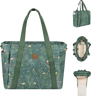 Produktbild von Kikkaboo Wickeltasche Florence Wickelunterlage, Reißverschluss, Flaschentaschen grün
