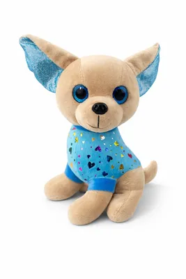 Produktbild von Plüschtier Hund Chihuahua 25 cm blau – Weiches Kuscheltier, Stofftier