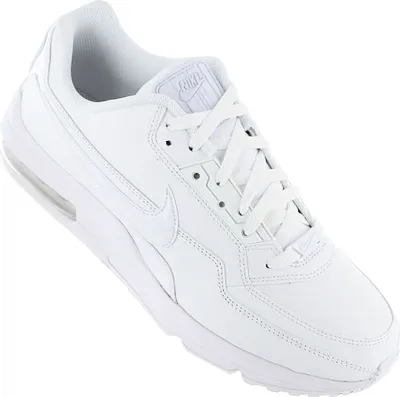 A white Nike Air Max LTD 3 sneaker shown from a slightly elevated side angle against a white background.