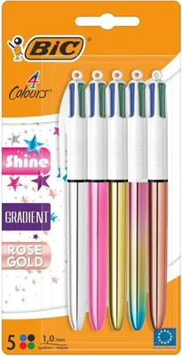 Image de BIC 4 Colours Shine Gradient AST stylo à bille blister 5pc.