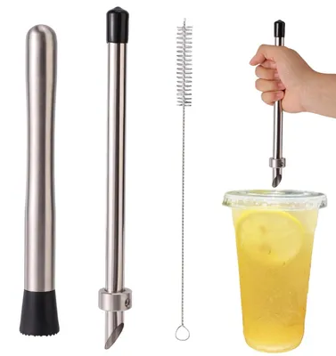 Strohhalmstanzer & Stößel aus Edelstahl für Limonade
