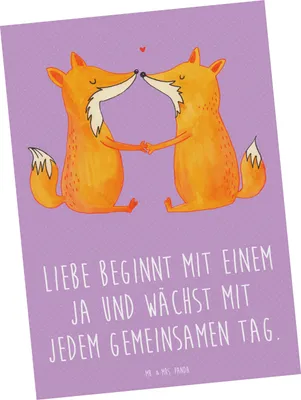 Produktbild von Mr. & Mrs. Panda Postkarte Hochzeit Liebe - Lavendeltraum - Geschenk, bildkarte, Erinnerung, Heirat, wundervolle Augenblicke, Geschenke, Heiraten, Postkarten, Grußkarte