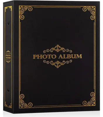 Productafbeelding van Fotoalbum 10x15 cm, 400 foto's, kunstleer, zwart. Insteekalbum, portretformaat