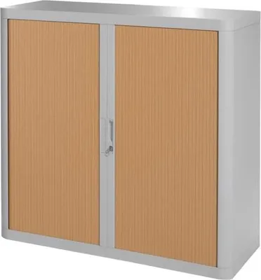 Produktbild von Rollladenschrank easyoffice BxTxH 86x37,5x104cm grau/buche