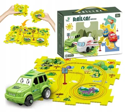 Produktbild von Puzzle Spielzeug Interaktive Dino Schienenbahn für Kinder 15 Teile