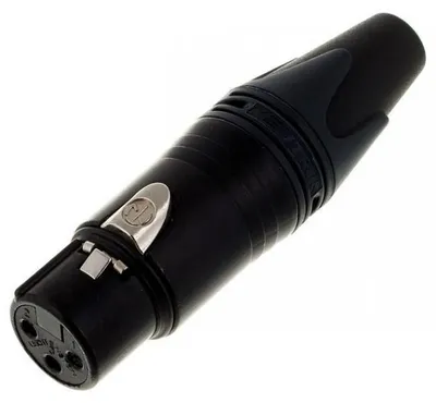 Produktbild von Neutrik NTR-NC3FXXBAG, XLR, Schwarz, Messing, Polyamid, Polyoxymethylen (POM), Polyurethan, Zink Stahl, UL 94 HB, IEC 61076-2-103, IP 40, IEC 68-2-20, -30 - 80 °C, 19,2 mm