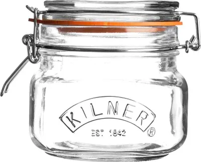 Image de Kilner Verre à pied métallique 'CLIPTOP' carré 500ml H 10 cm ø 9,5 cm