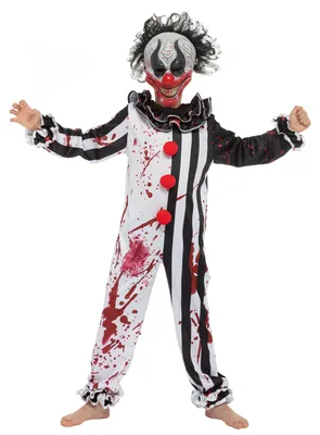 Horror-Clownkostüm, schwarz-weiß, Gr. S (5-7 J.)