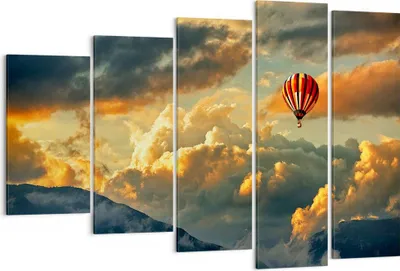 Produktbild von Bild auf Leinwand - Leinwandbild - Wolken Ballon Flug - 150x100cm - Wand Bild - Wanddeko - Leinwanddruck - Bilder - Kunstdruck - Wanddekoration - Leinwand bilder - Wandkunst - EG150x100-3791