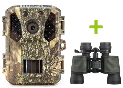 Produktbild von Jagdkamera OXE Gepard II und klassisches Fernglas FOMEI 7-21x40 ZCF Zoom + 32GB SD-Karte und 4 Batterien!