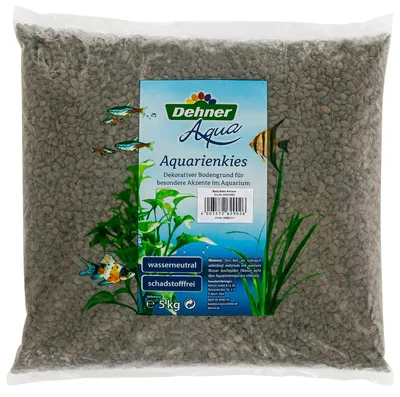 Aquarium-Kies, Korngröße 4-6 mm, 5 kg, schwarz