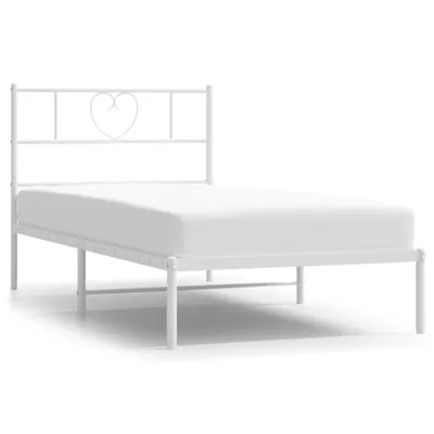 Produktbild von vidaXL Bettgestell mit Kopfteil Metall Weiß 90x200 cm