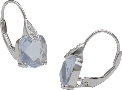 Produktbild von Ohrringe Creolen mit Blautopas Topas facettiert & Zirkonia 925 Silber Damen