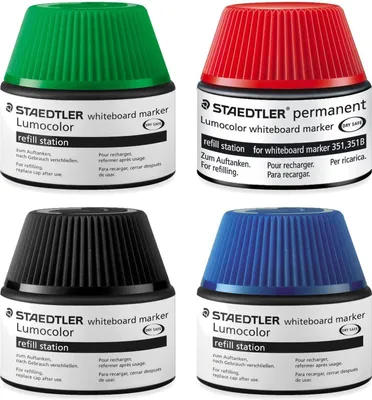 Productafbeelding van STAEDTLER Inkt voor marker Lumocolor navulstation - Set van 4 - 30 ml - Gesorteerd