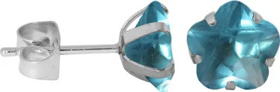 Produktbild von Ohrstecker aus Chirurgenstahl mit Blume in verschiedenen Farben Größe - 3 mm Farbe - Hellblau
