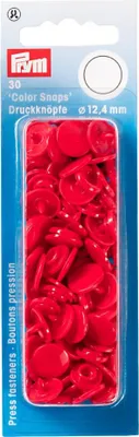 Obrázek produktu pro Prym 393138, Druky (patentky), Plast, Polyoxymetylen (POM), Červená, Kulatý, 1,24 cm, 30 kusů