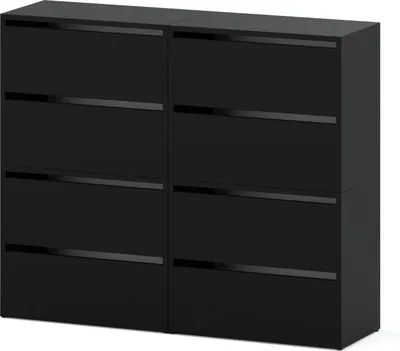 Produktbild von Schuhschrank für den Flur | Schuhregal modular | Schrank mit Platz zum Aufbewahren von Schuhen | Schuhbank mit die Klappe Schwarz Schuh-Kommode