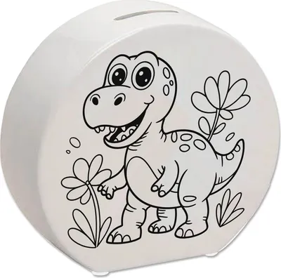 Produktbild von Cartoon Dinosaurier Spardose zum Ausmalen