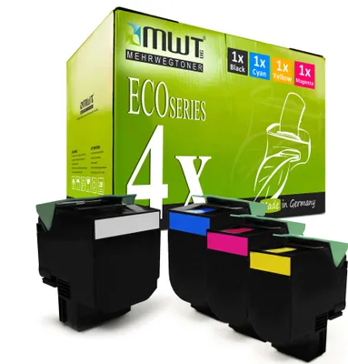 Produktbild von 4 Mehrwegtoner kompatible Lasertoner ersetzt Lexmark 78C20K0 78C20C0 78C20M0 78C20Y0 78C20CE 78C20KE 78C20ME 78C20YE Mehrfarbig