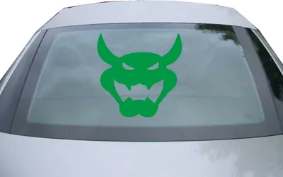 Produktbild von Indigos UG - Aufkleber Heckscheibe & Motorklappe DE7051 - grün - 600x599 mm - Böser gruseliger Kopf - Auto Scheiben Fenster Heckklappe Tuning Racing JDM - Die cut