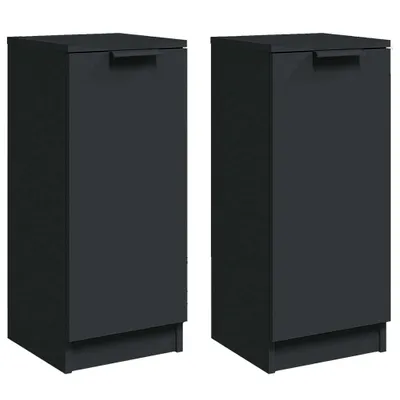 Obrázek produktu pro vidaXL Příborníky 2 ks Černá 30x30x70 cm Dřevěný materiál
