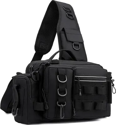 Produktbild von Angeltasche, Multifunktionale Outdoor, Aufbewahrungstasche mit Wasserabweisendem Material, Schwarz