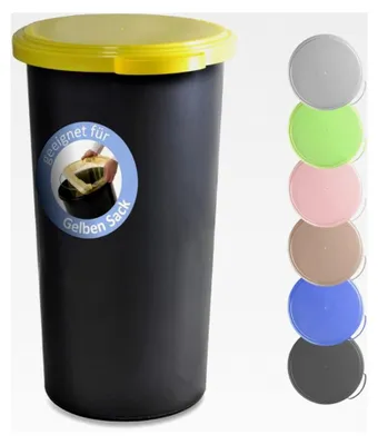 Produktbild von Müllsackständer 60L mit flachem Deckel - Gelber Sack Mülleimer