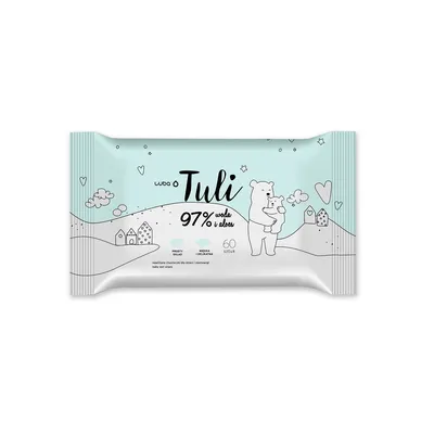 Zdjęcie produktu dla Luba Tuli Nawilżane chusteczki dla niemowląt 97% woda i aloes, 60 sztuk
