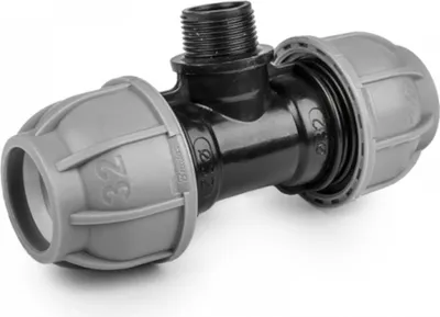 Immagine prodotto di Raccordo a T con filettatura esterna per tubi in PE da 32 mm - 1"
