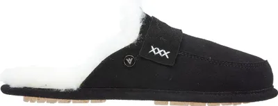 Image de Vanuba Abby Pantoufles en peau d'agneau pour femmes Chaussures - Chaussons de bain pour femmes - Pantoufles en cuir et laine pour femmes - Chaussures confortables Chaussons en peau d'agneau pour femmes - 40 EU Noir/Blanc