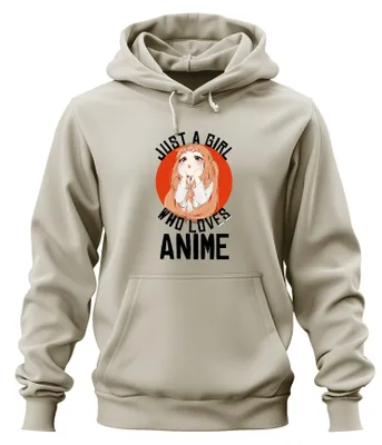 Zdjęcie produktu dla JUST A GIRL WHO LOVES ANIME Anime Girl Otaku Manga Kawaii Fan Uni  Bluza z kapturem, Nature, M