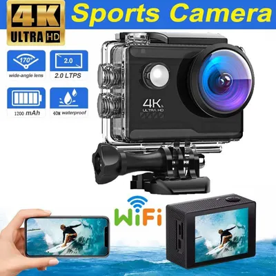 Produktbild von Action Cam 4K 20MP - 60FPS / 40M Wasserdicht / WiFi - Inklusive Zubehör - Action Kamera - Unterwasserkamera