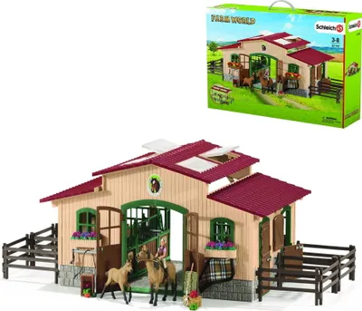 Produktbild von Schleich Pferdestall mit Pferden und Zubehör; 42195