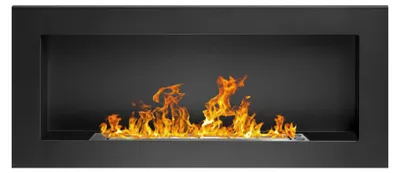 Obrázek produktu pro Lucca Black Š 90 x H 12 x V 40 nástěnný nebo vestavný krb na bioethanol