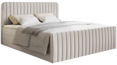 Produktbild von Selsey Saliano - Boxspringbett 200x200 mit Bettkasten, Topper und Chenille-Bezug, Hellbeige