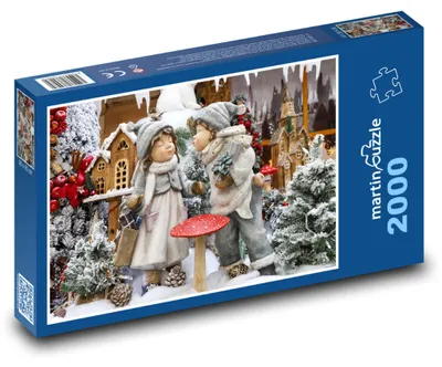 Obrázok produktu pre Puzzle 2000 Vianoční panáčikovia v lese - martinpuzzle