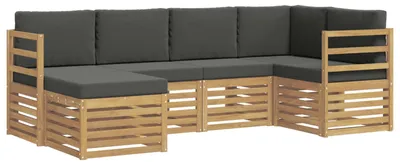 Produktbild von vidaXL Outdoor-Sofagarnitur 6 stk. Weiß und Anthrazit Polyester